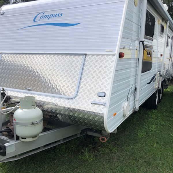 Sunshine Coast Caravan Repairs Checker Plate Cladding